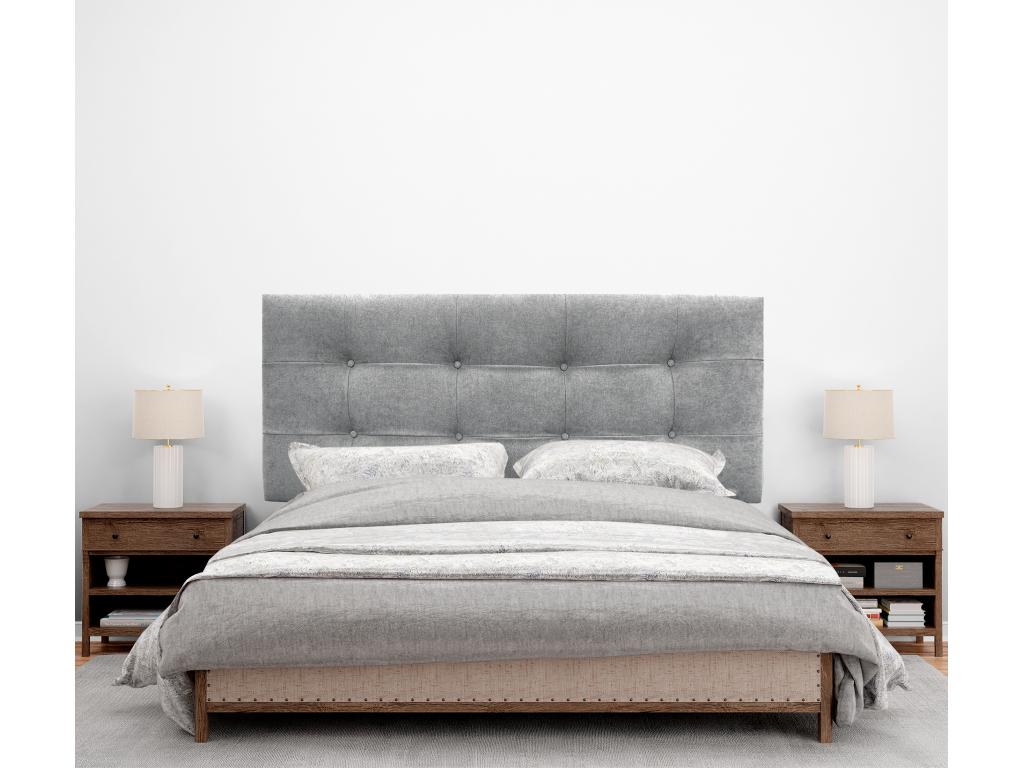 Letto in pelle grigia, 95 x 120 cm