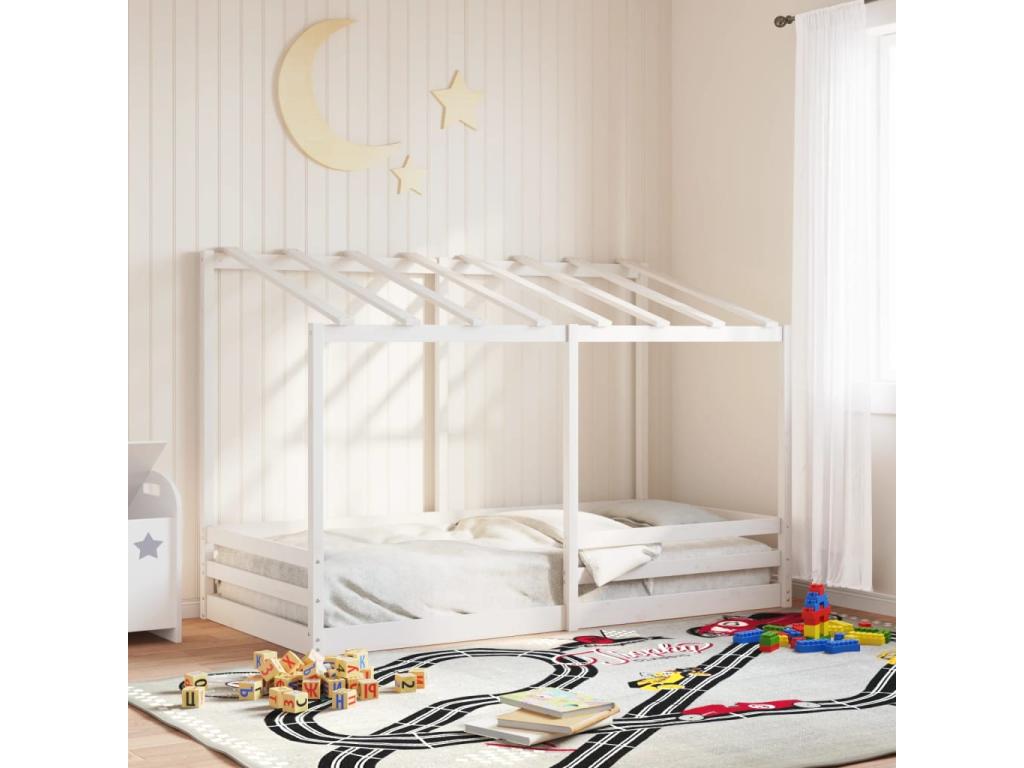 Letto in legno massello bianco, 90 x 200 cm