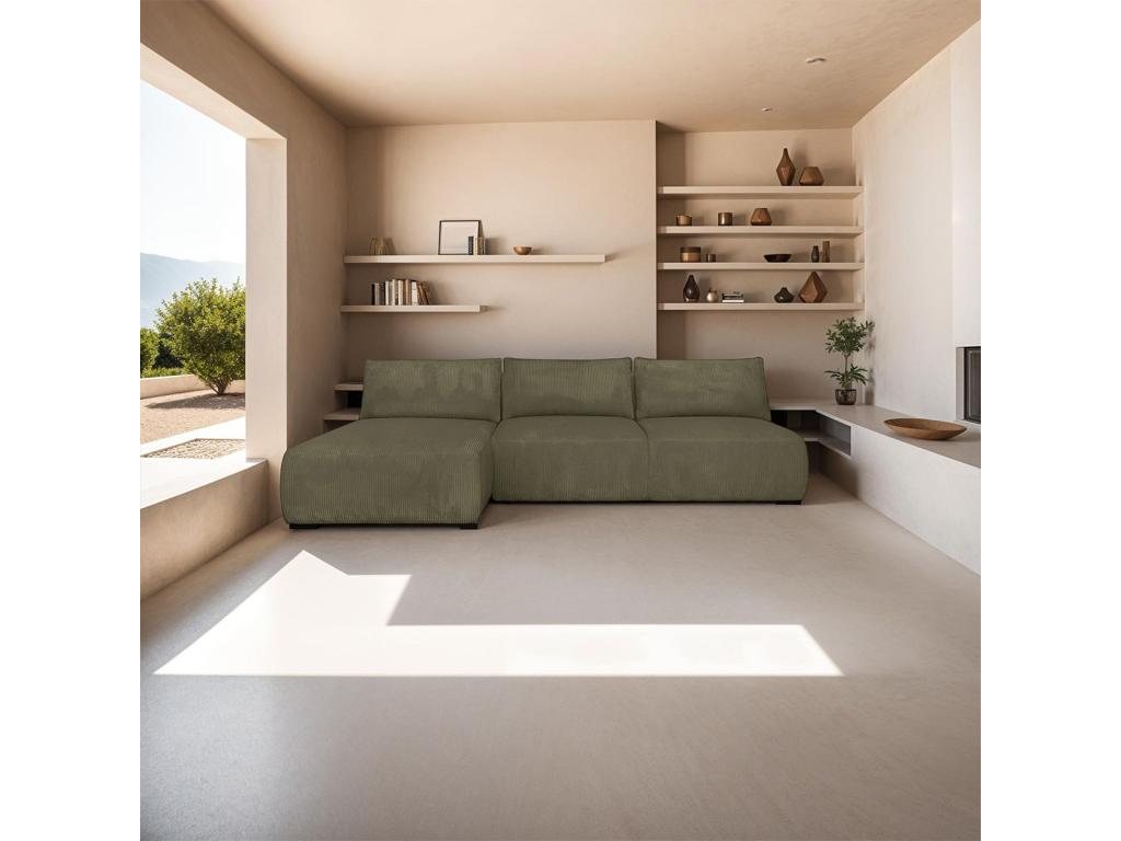 Divano letto in velluto verde