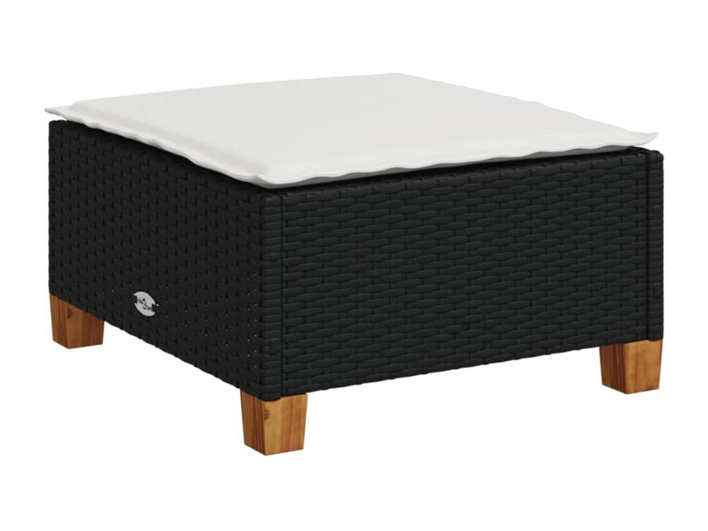 Set di mobili da esterno in vimini intrecciato in resina nera - dlz1766583083866