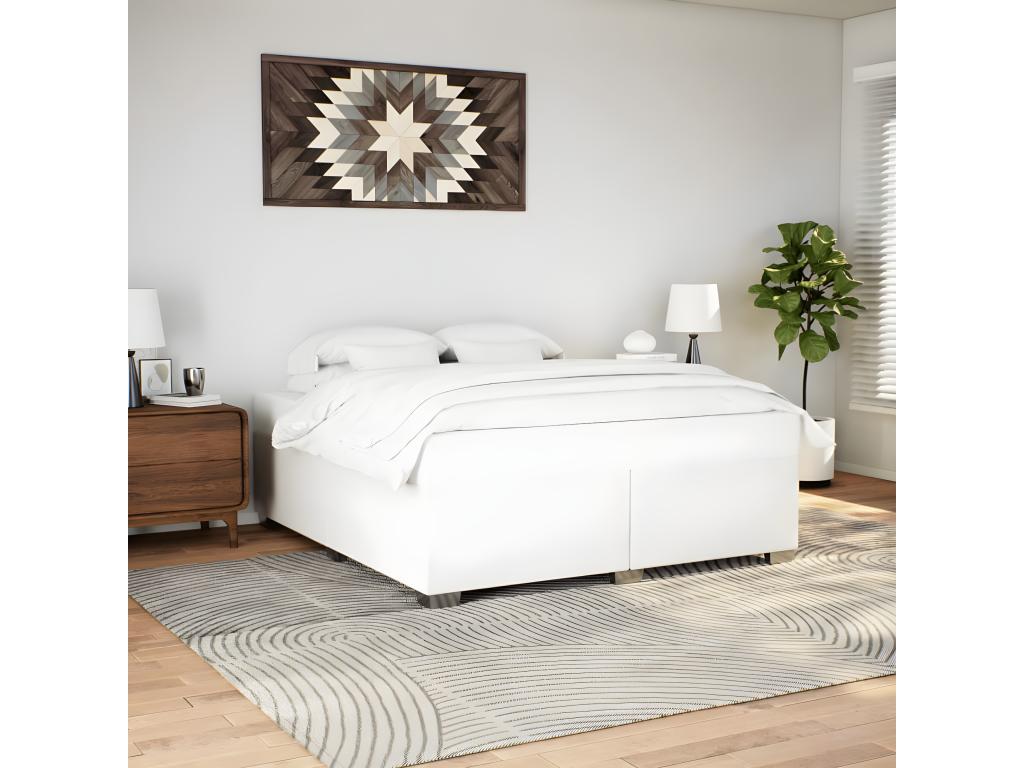 Struttura letto in similpelle bianca, 180 x 200 cm - dlz1766583705022