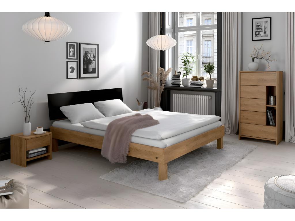 Letto in legno di rovere naturale, 100 x 200 cm