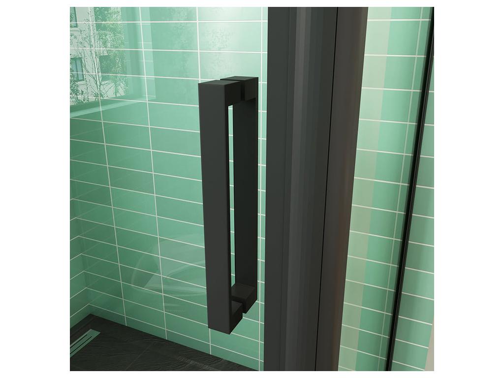 Mobile per la casa in vetro nero, 100 x 80 x 195 cm