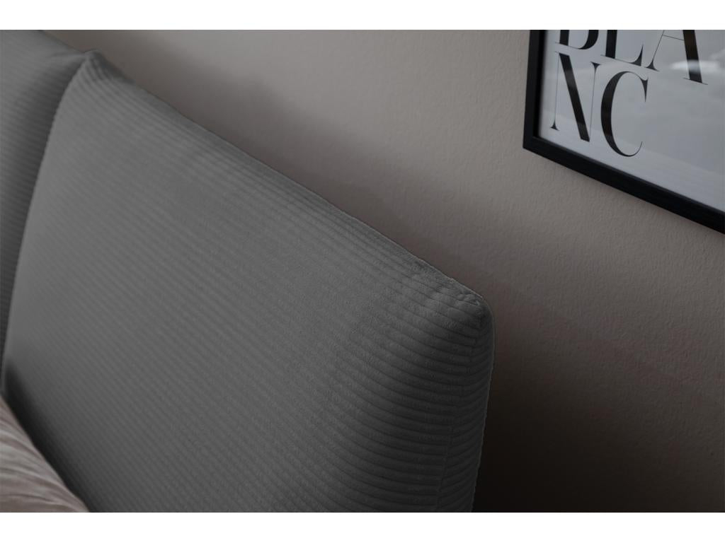 Letto in velluto grigio