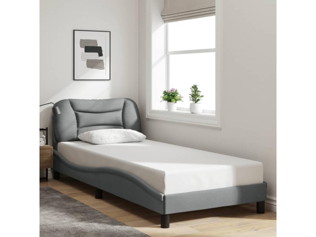 Materasso in tessuto grigio, 90 x 200 cm