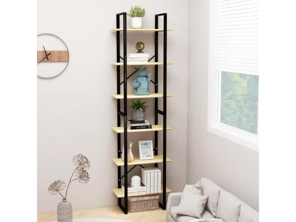 Mensola in legno di pino marrone, 60 x 30 x 210 cm