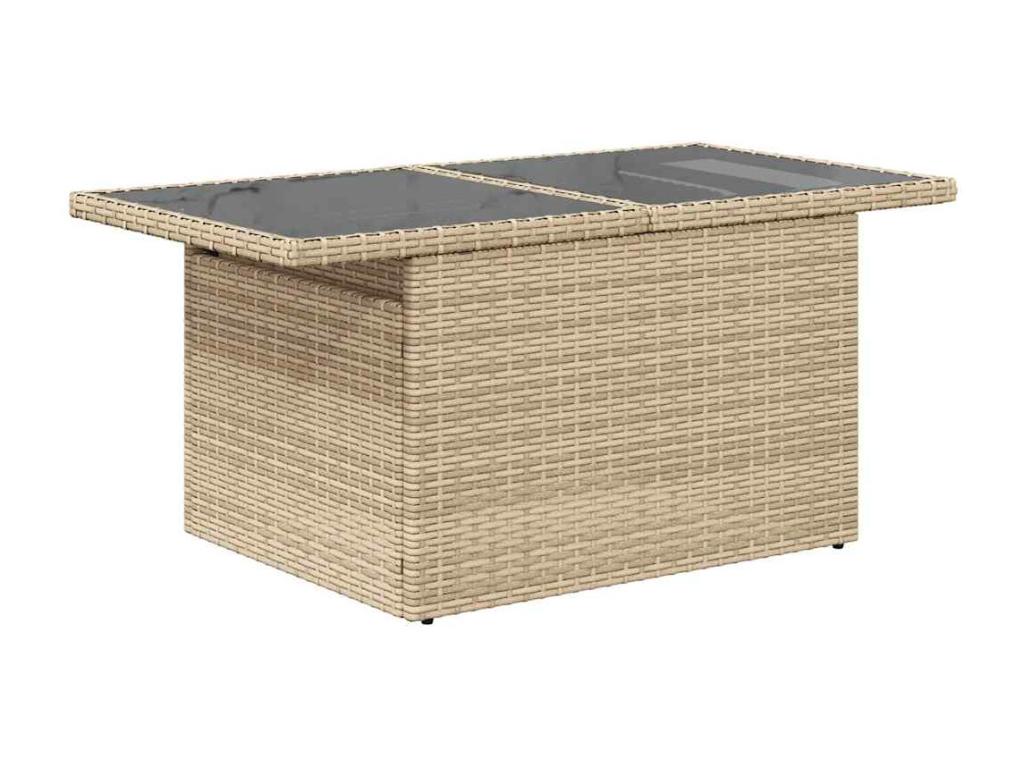 Set di mobili da esterno in vimini intrecciato in resina beige - dlz1766583597195