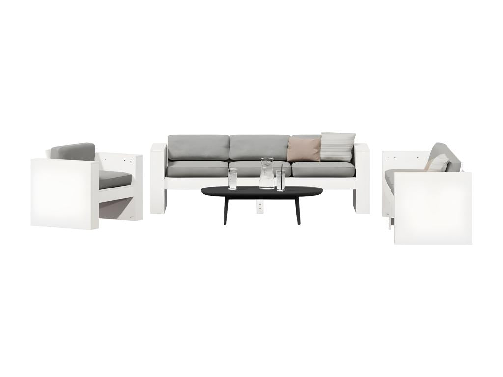 Set di mobili da esterno in legno di pino bianco - dlz1766583614587