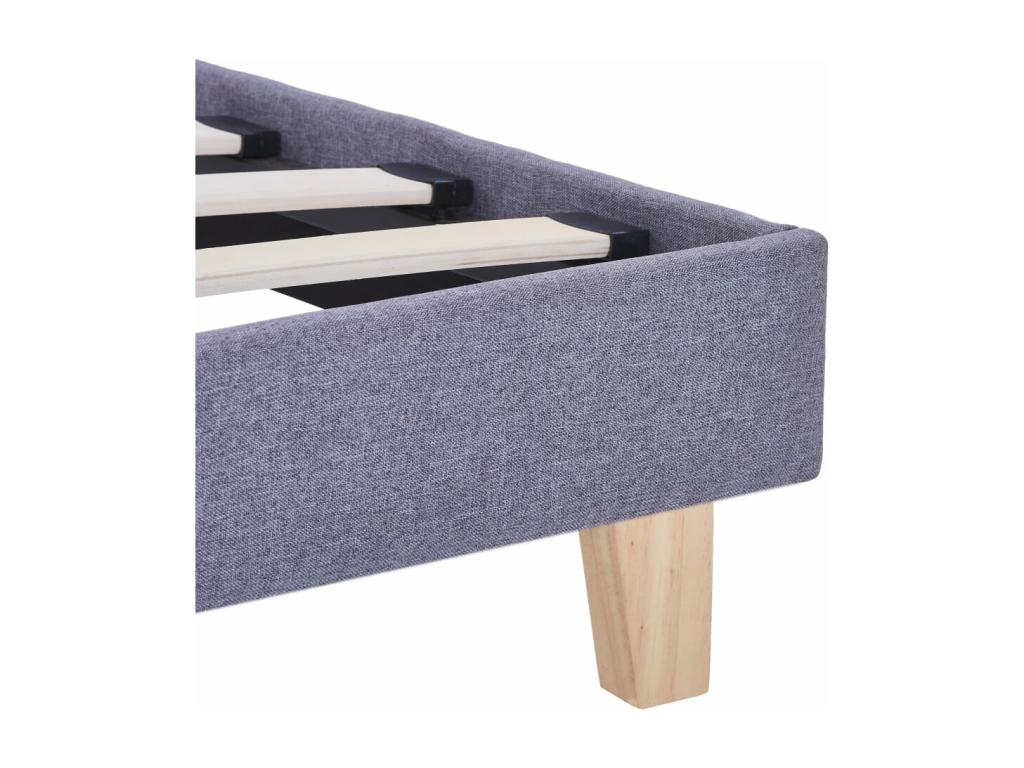 Struttura letto in tessuto grigio, 90 x 200 cm