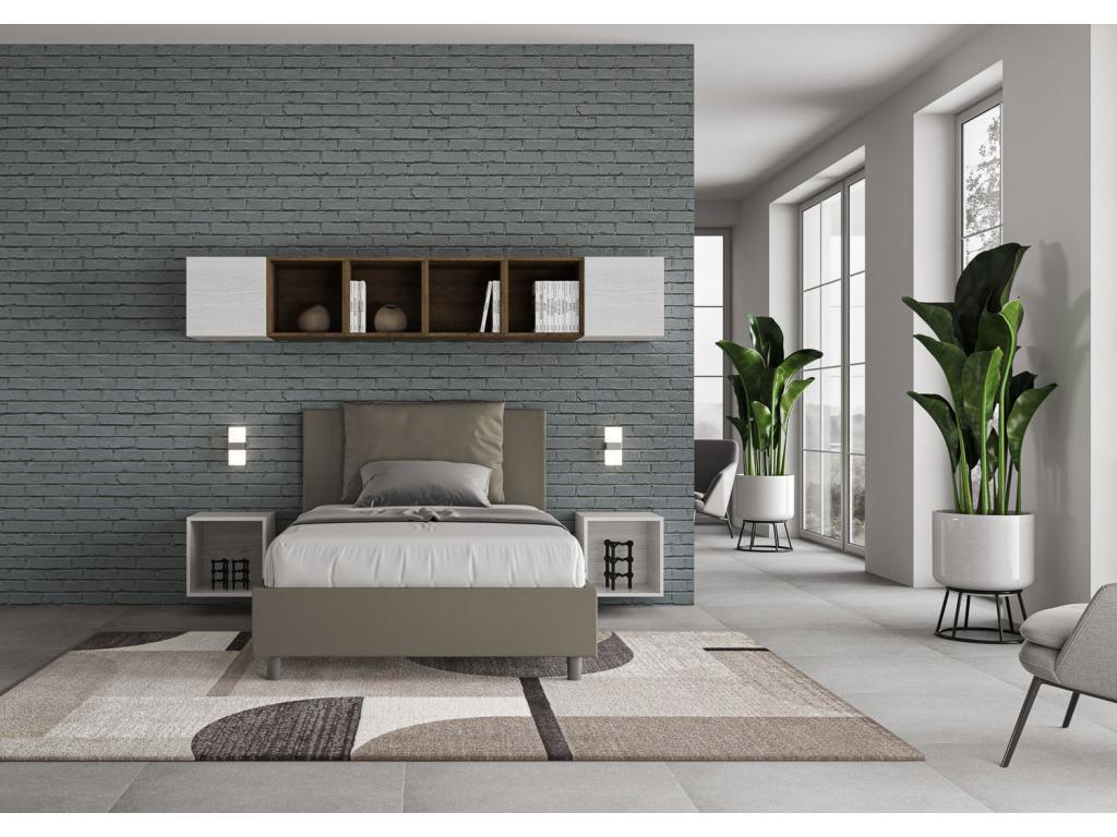 Letto in similpelle marrone, 120 x 200 cm