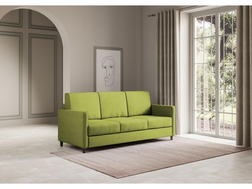 Divano in tessuto verde