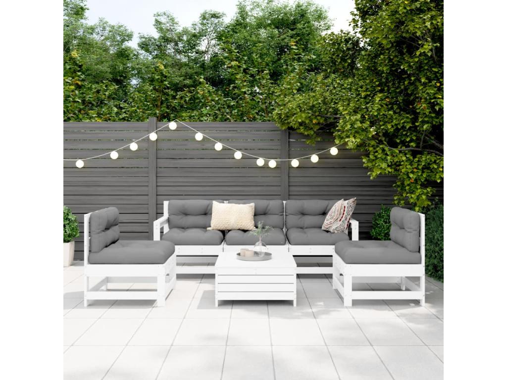 Set di mobili da esterno in legno di pino bianco - dlz1766584055668