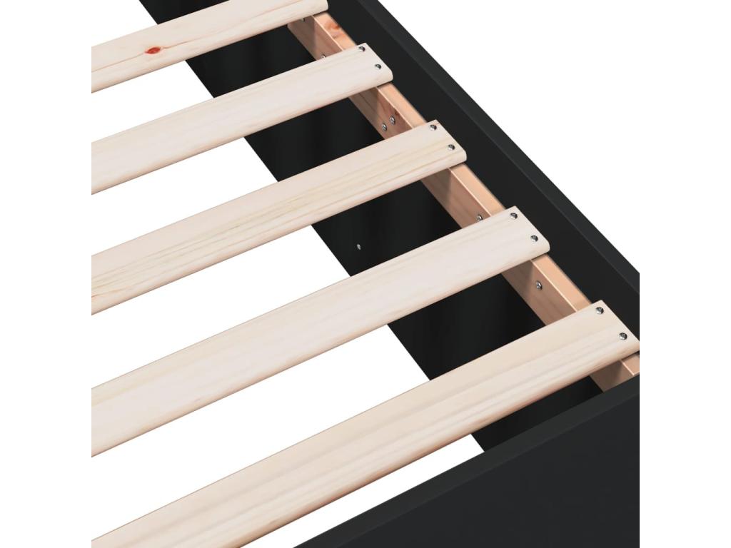 Struttura letto in legno ingegnerizzato nero, 120 x 200 cm