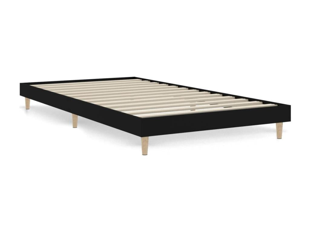 Struttura letto in legno ingegnerizzato nero, 90 x 190 cm