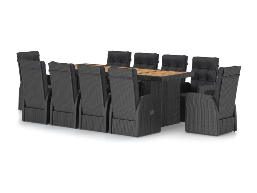 Mobili per la casa in vimini intrecciato in resina nera - dlz1766584026642