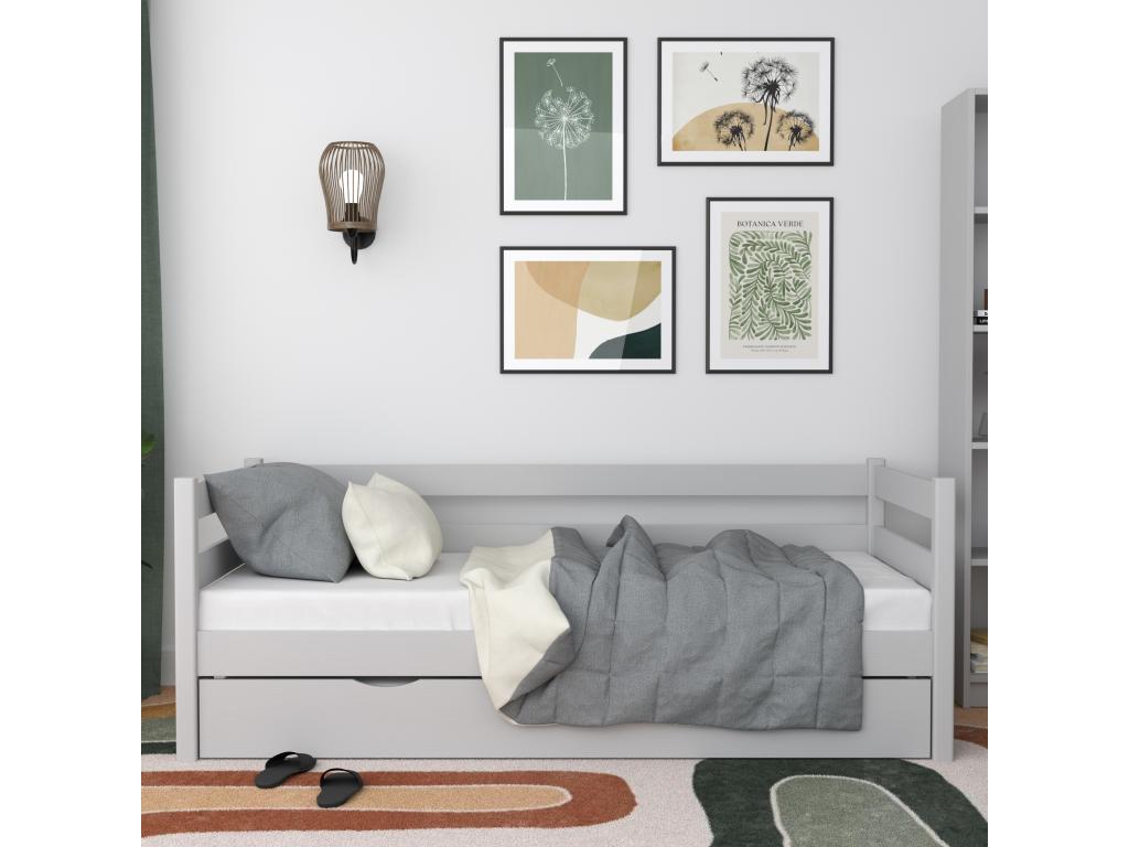 Letto grigio, 100 x 200 cm