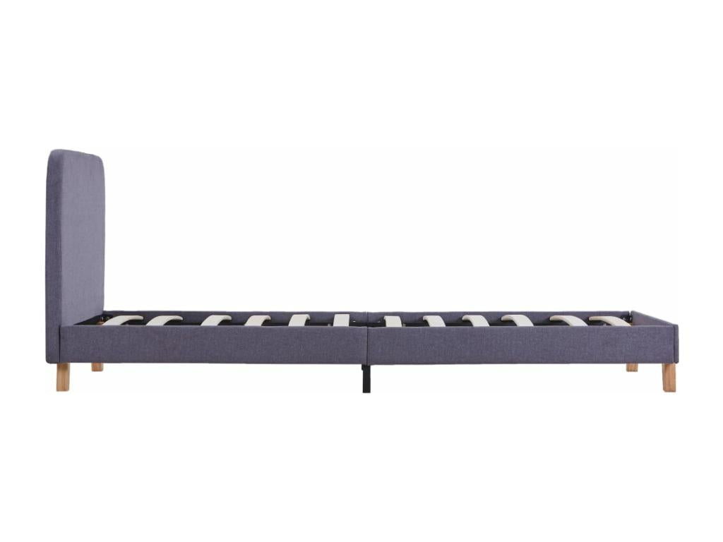 Struttura letto in tessuto grigio, 90 x 200 cm