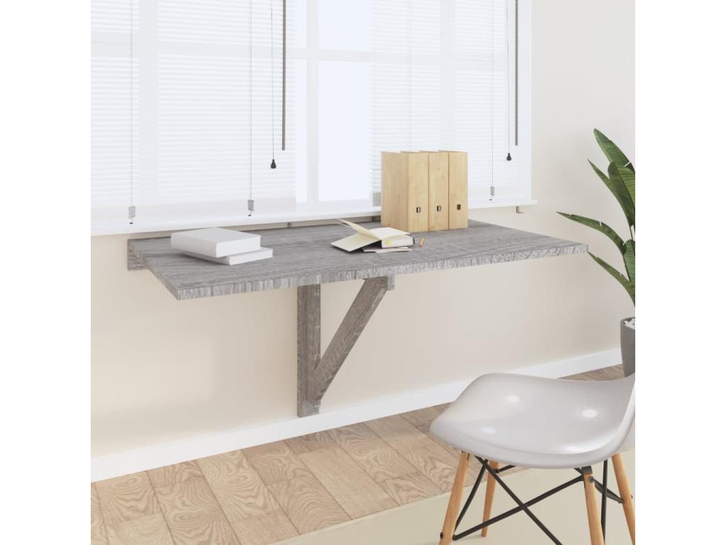 Tavolo in legno ingegnerizzato grigio, 100 x 60 x 56 cm