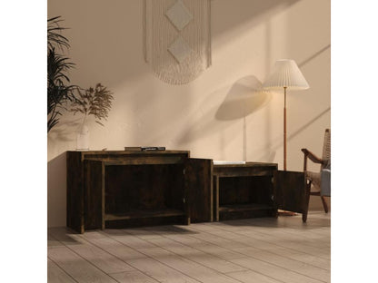 Mobile TV in legno di rovere marrone, 146,5 x 35 x 50 cm