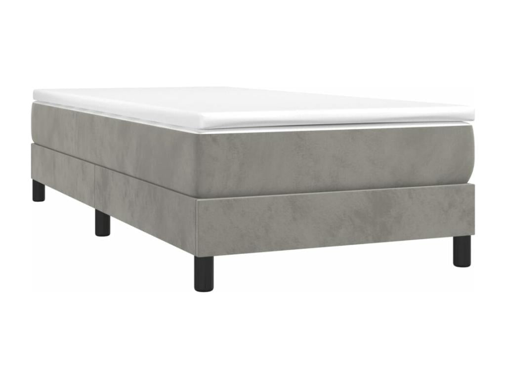Letto in velluto grigio, 100 x 200 cm