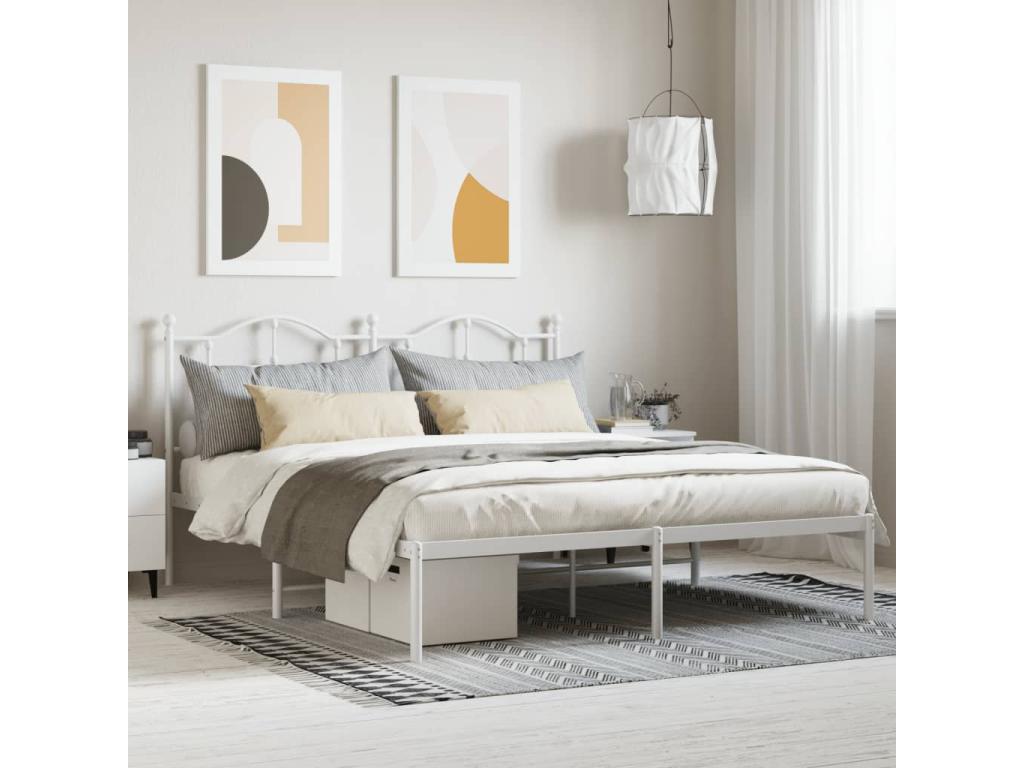 Struttura letto in metallo bianco, 160 x 200 cm