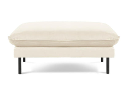 Pouf in velluto beige, 100 x 80 x 43 cm