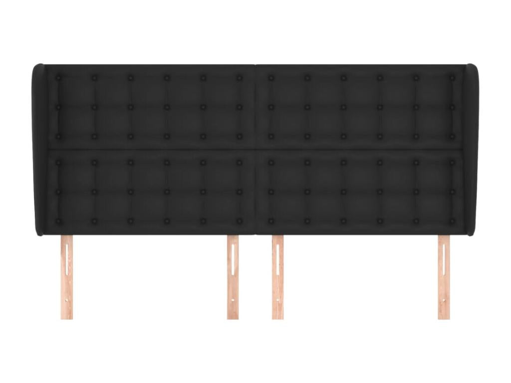 Letto in similpelle nera, 203 x 23 x 118 cm