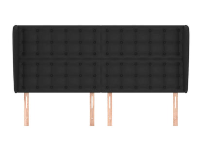 Letto in similpelle nera, 203 x 23 x 118 cm