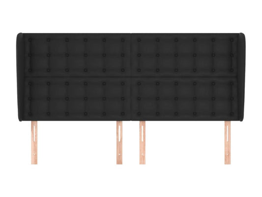 Letto in similpelle nera, 203 x 23 x 118 cm