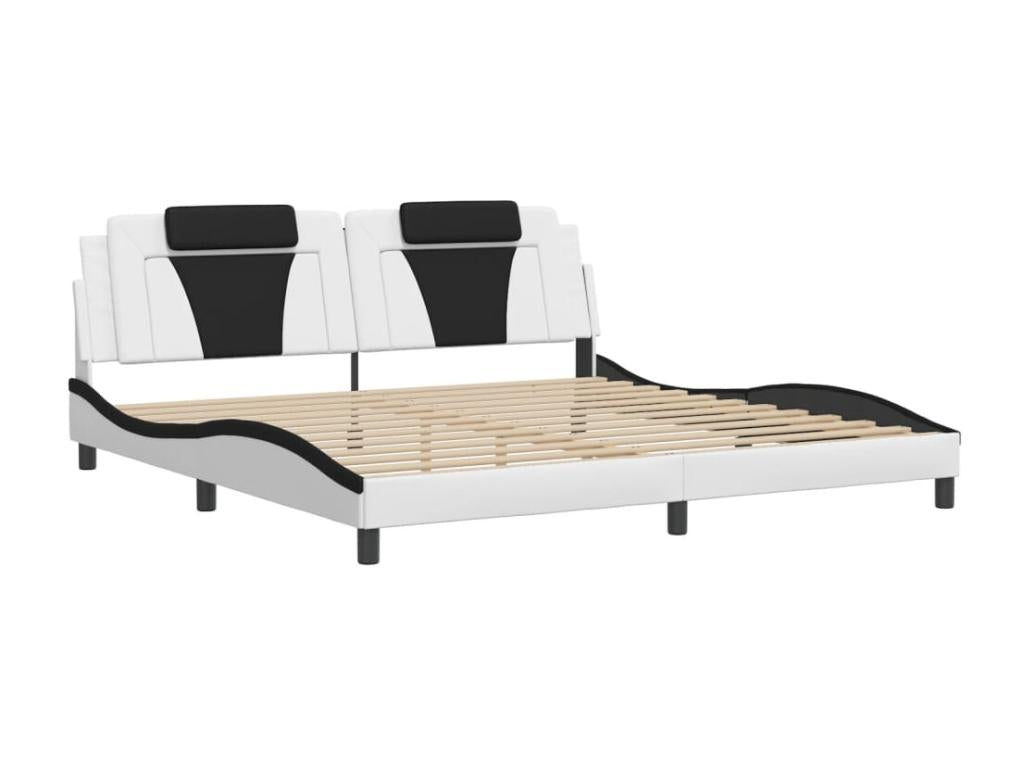 Struttura letto in similpelle bianca, 200 x 200 cm