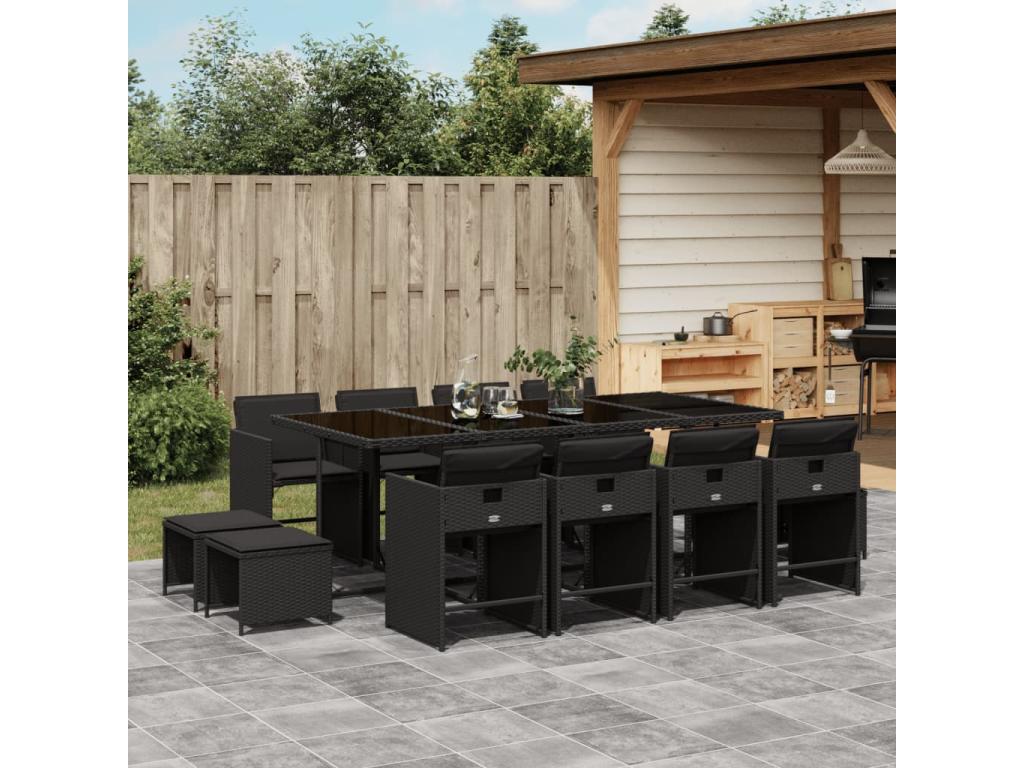 Mobili per la casa in vimini intrecciato in resina nera - dlz1766584002763