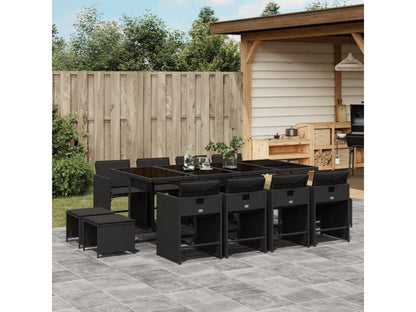 Mobili per la casa in vimini intrecciato in resina nera - dlz1766584002763