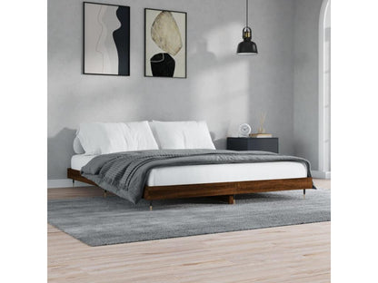 Struttura letto in legno ingegnerizzato marrone, 200 x 200 cm - dlz1766583602005