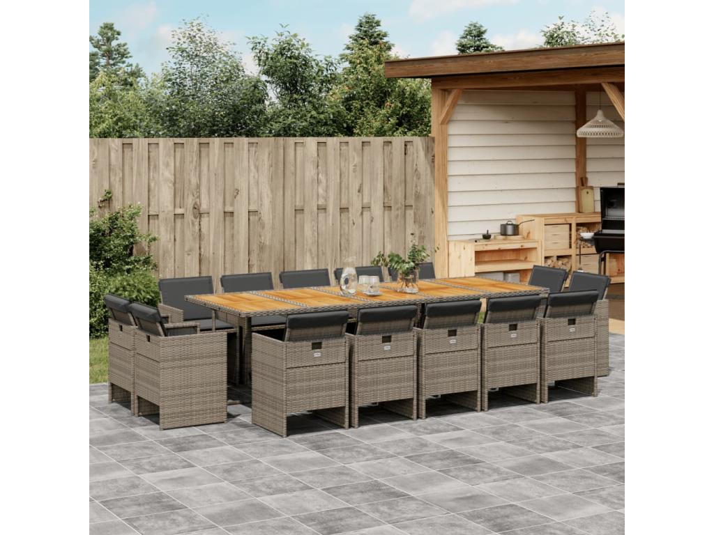 Mobili per la casa in vimini intrecciato in resina grigia - dlz1766583406595