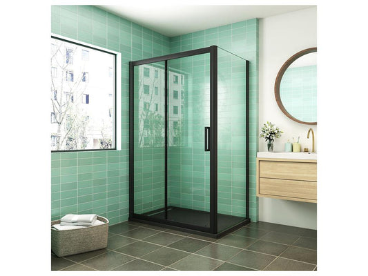 Mobile per la casa in vetro nero, 100 x 80 x 195 cm