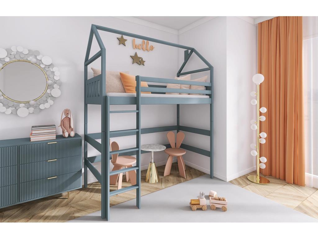 Letto grigio, 80 x 190 cm