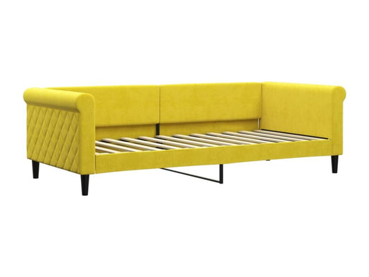 Letto in velluto giallo, 90 x 200 cm