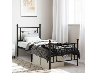 Struttura letto in metallo nero, 80 x 200 cm