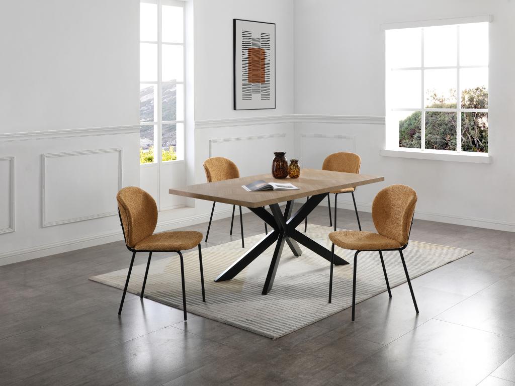 Mobili per la casa in tessuto bouclé giallo