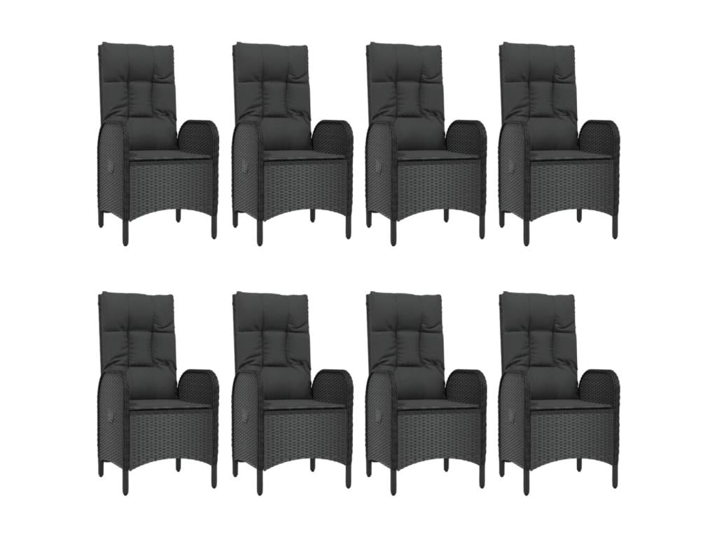 Mobili per la casa in vimini intrecciato in resina nera - dlz1766583326345