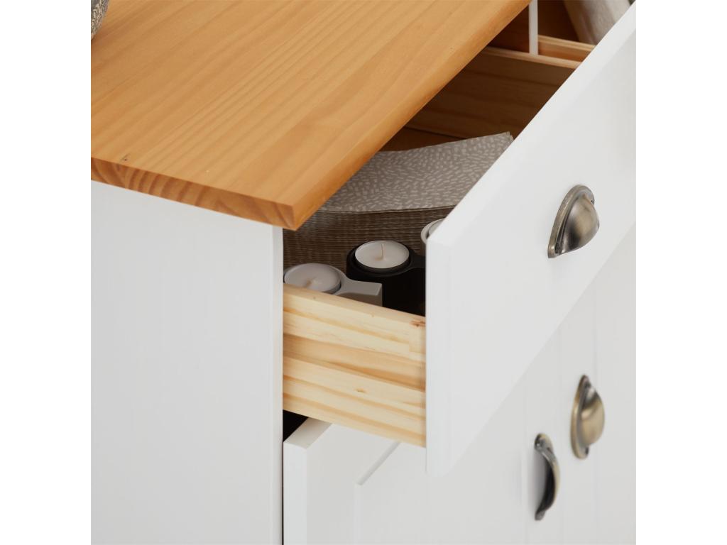 Credenza in legno massello bianco