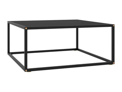 Tavolino da caffè in vetro nero, 80 x 80 x 35 cm