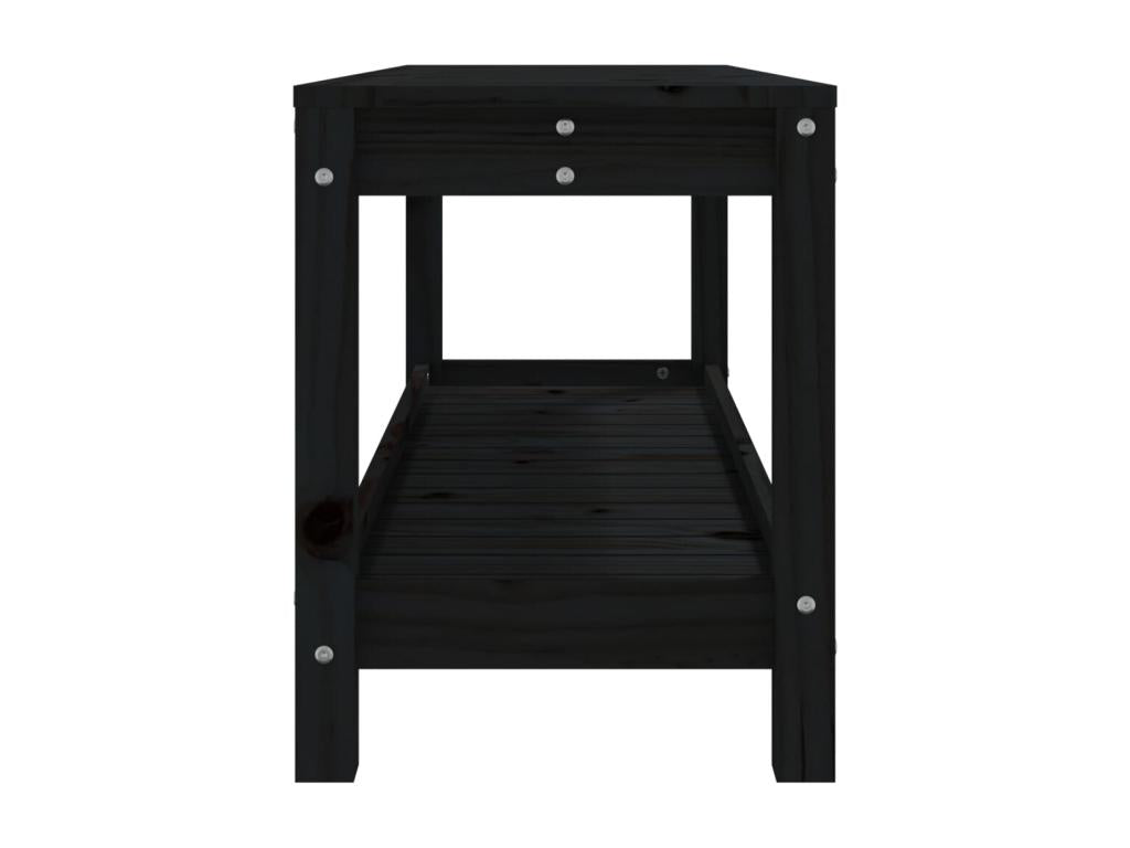 Panca in legno massello nero, 108 x 35 x 45 cm