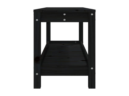 Panca in legno massello nero, 108 x 35 x 45 cm