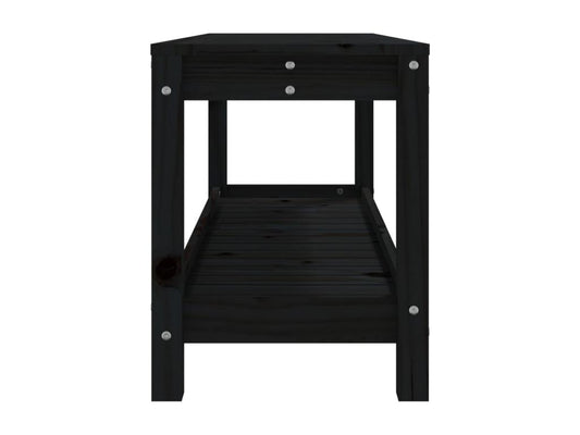 Panca in legno massello nero, 108 x 35 x 45 cm