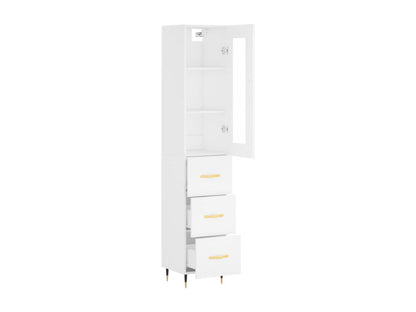 Credenza in legno ingegnerizzato bianco, 34,5 x 34 x 180 cm