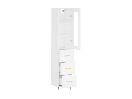 Credenza in legno ingegnerizzato bianco, 34,5 x 34 x 180 cm