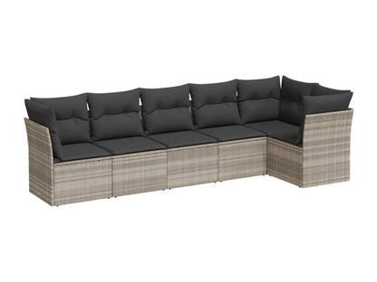 Set di mobili da esterno in vimini intrecciato in resina grigia - dlz1766583571274