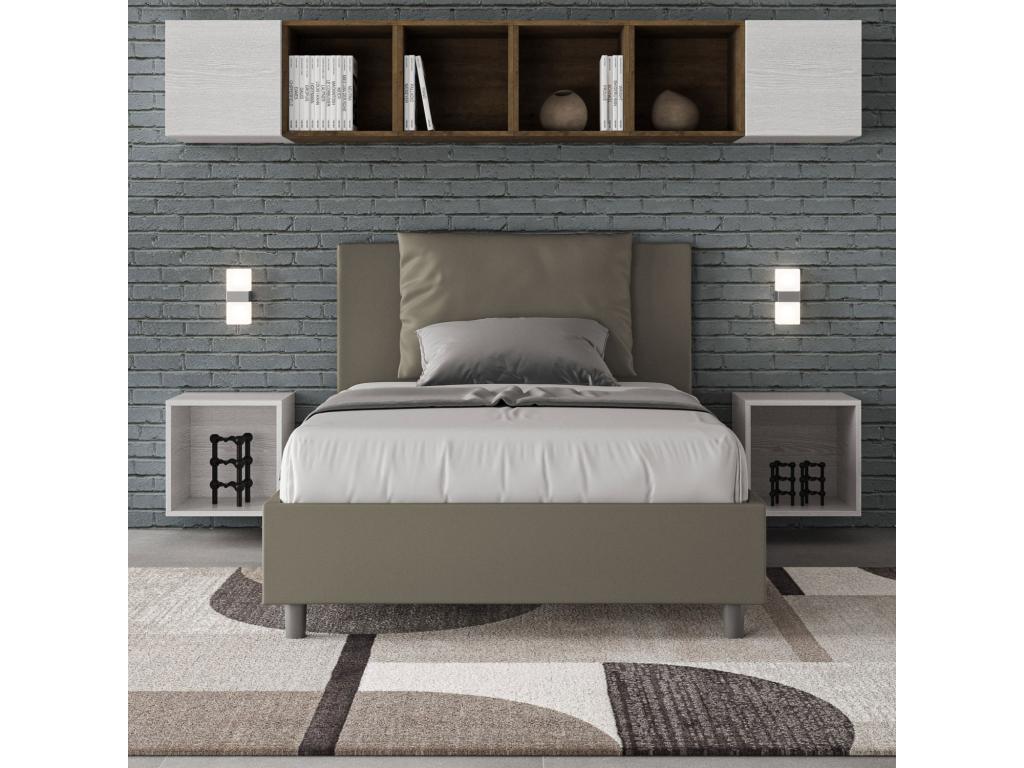 Letto in similpelle marrone, 120 x 200 cm