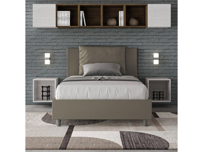 Letto in similpelle marrone, 120 x 200 cm